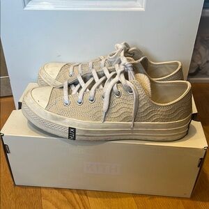 Kith Cream Textured Low-Top Sneakers